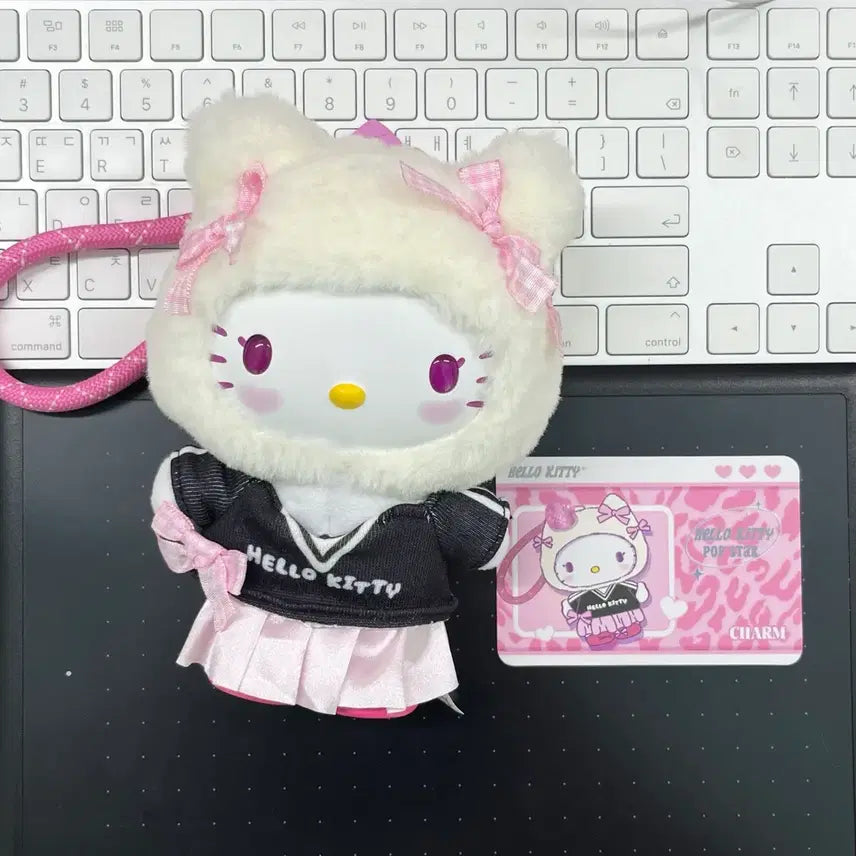 [BUNJANG] Sanrio Miniso Pop Star Kitty Charm Kibubu Keyring Plush / 산리오 미니소 팝스타 키티 참 키부부 키링 인형