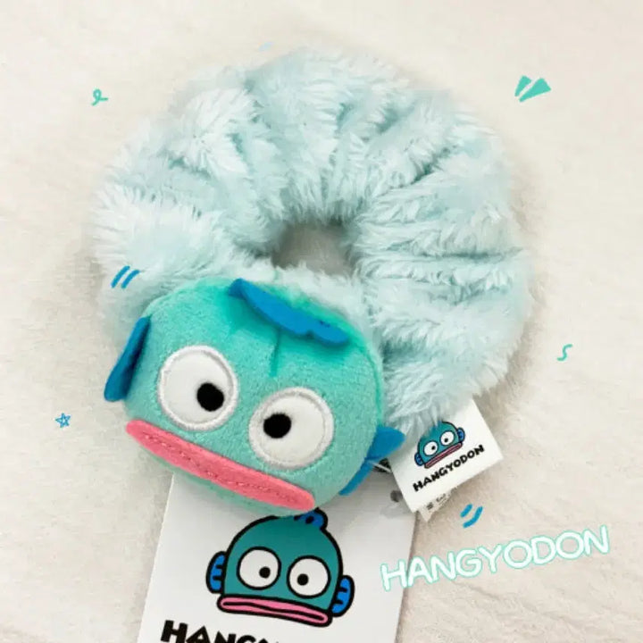 [BUNJANG] Sanrio Official Hangyodon Plush Hair Tie Scrunchie / 산리오 정품 한교동 봉제 인형 머리끈 곱창밴드