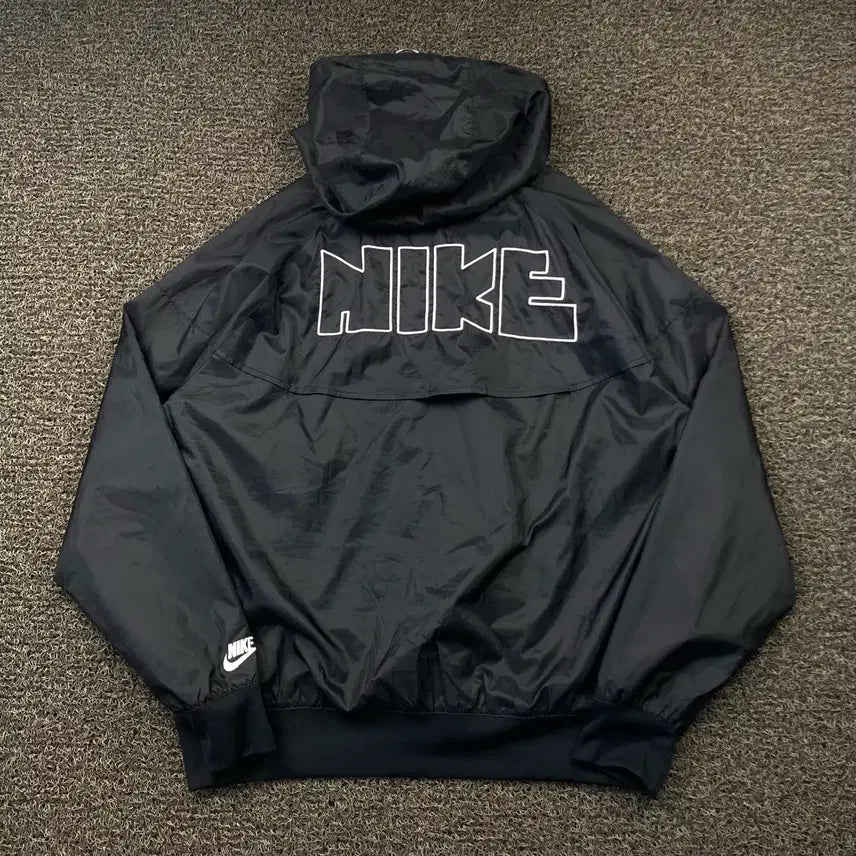 [BUNJANG] Nike New Big Logo Black Windbreaker Jacket / 나이키 신형 빅로고 블랙 바람막이 자켓