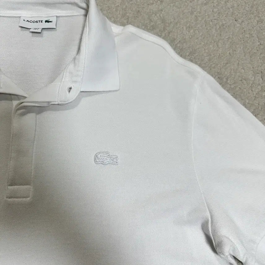 [SOLD OUT] 라코스테 화이트 반팔 카라티 L 105