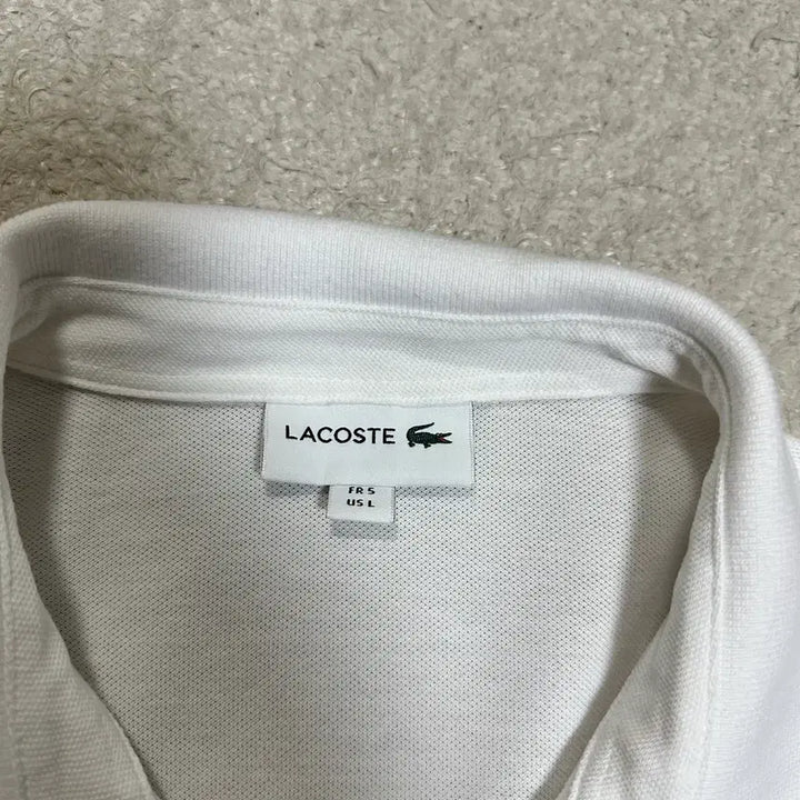 [SOLD OUT] 라코스테 화이트 반팔 카라티 L 105