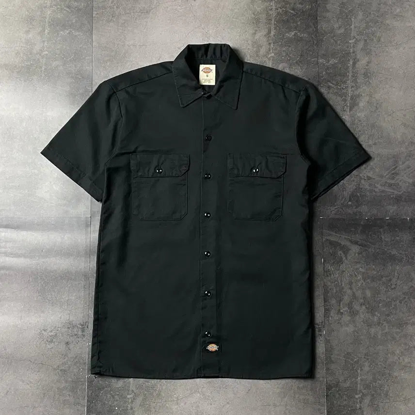 [BUNJANG] Dickies Vintage Black Short Sleeve Work Shirt / DICKIES 디키즈 빈티지 블랙 반팔 워크 셔츠 A00938