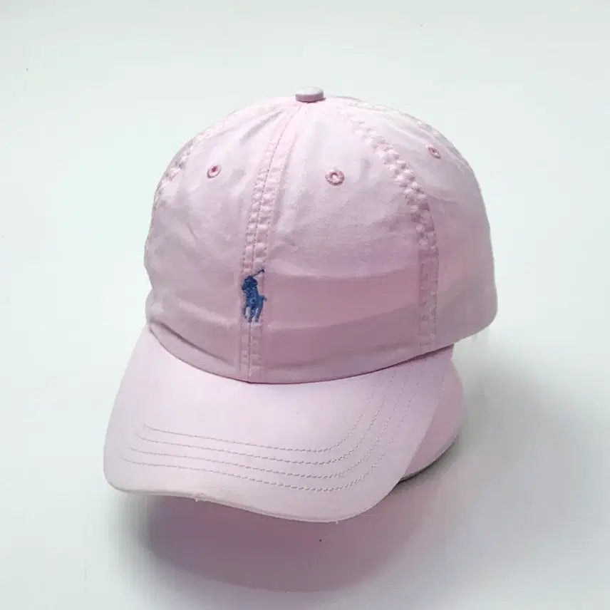 [BUNJANG] Polo Ralph Lauren Light Pink Leather Strap Ball Cap / [OS/정품] 폴로 랄프로렌 연핑크 가죽스트랩 볼캡 모자