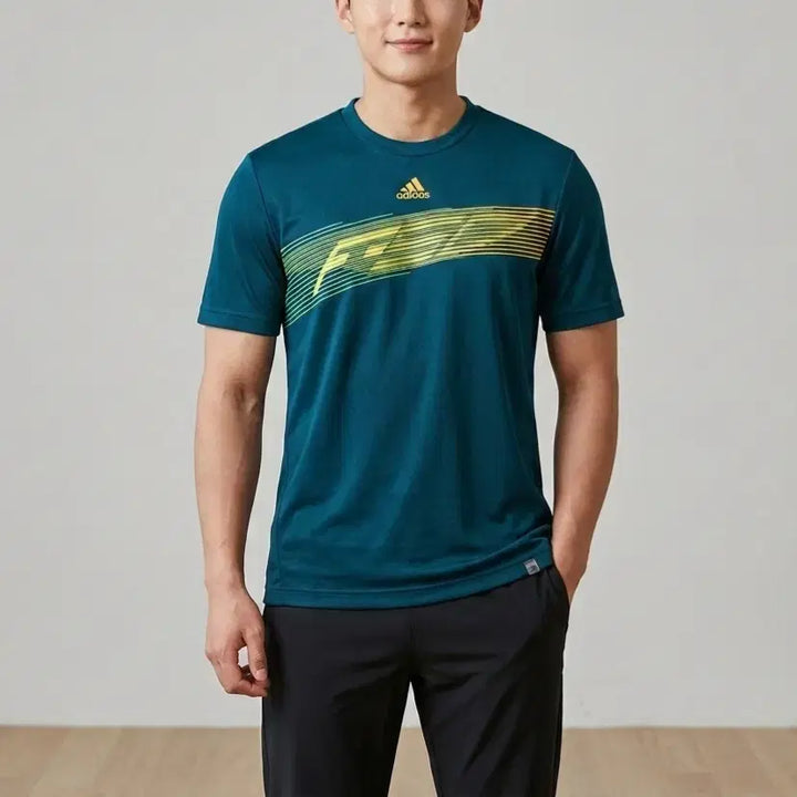 [BUNJANG] Adidas Functional Short Sleeve T-Shirt (Green, Size 95) / [95]아디다스 기능성 반팔티