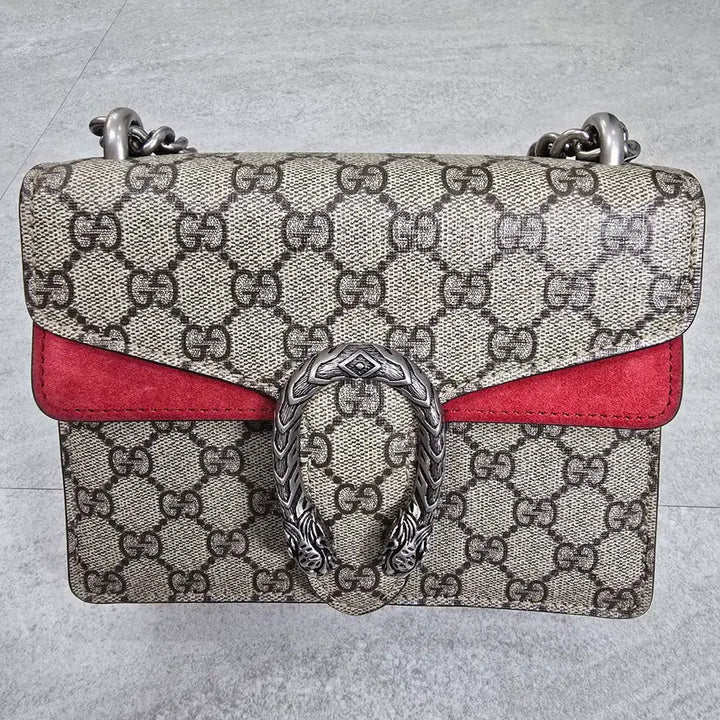 [BUNJANG] Gucci Dionysus Red Suede Chain Mini Shoulder Bag / 구찌 디오니소스 레드 체인백