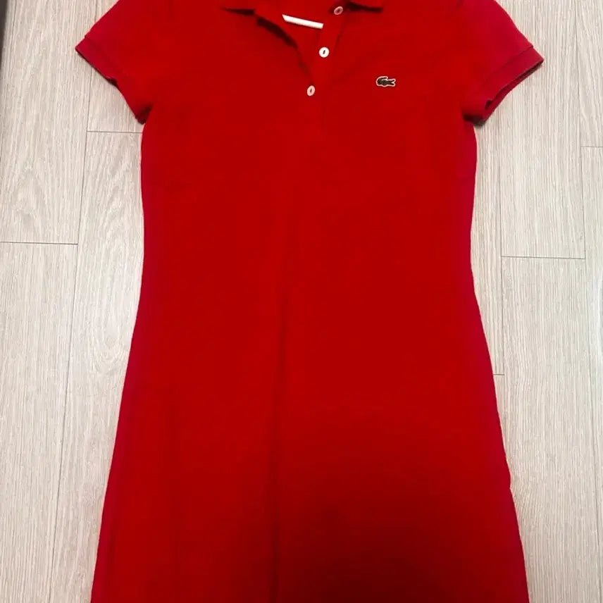 [BUNJANG] Lacoste Red Pique Dress / 라코스테 레드 피케 원피스