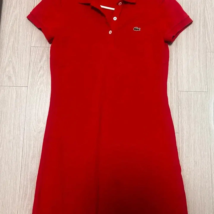 [BUNJANG] Lacoste Red Pique Dress / 라코스테 레드 피케 원피스