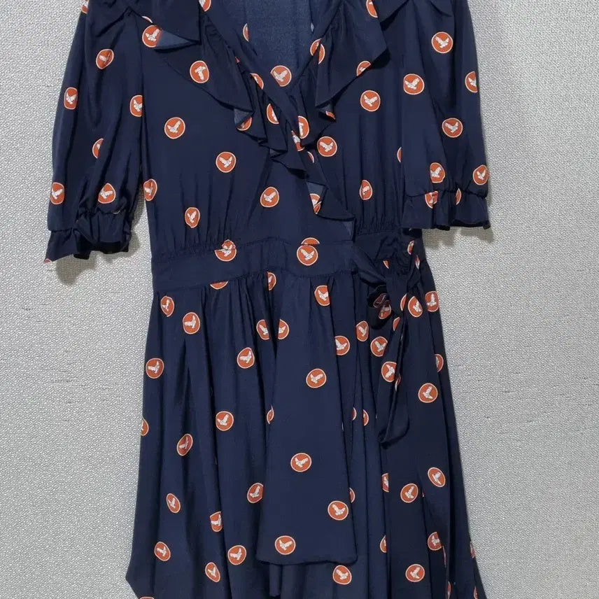 [BUNJANG] Jill Stuart Navy Pattern Short Sleeve Dress / XS (44) 질스튜어트 네이비 패턴 반팔 원피스