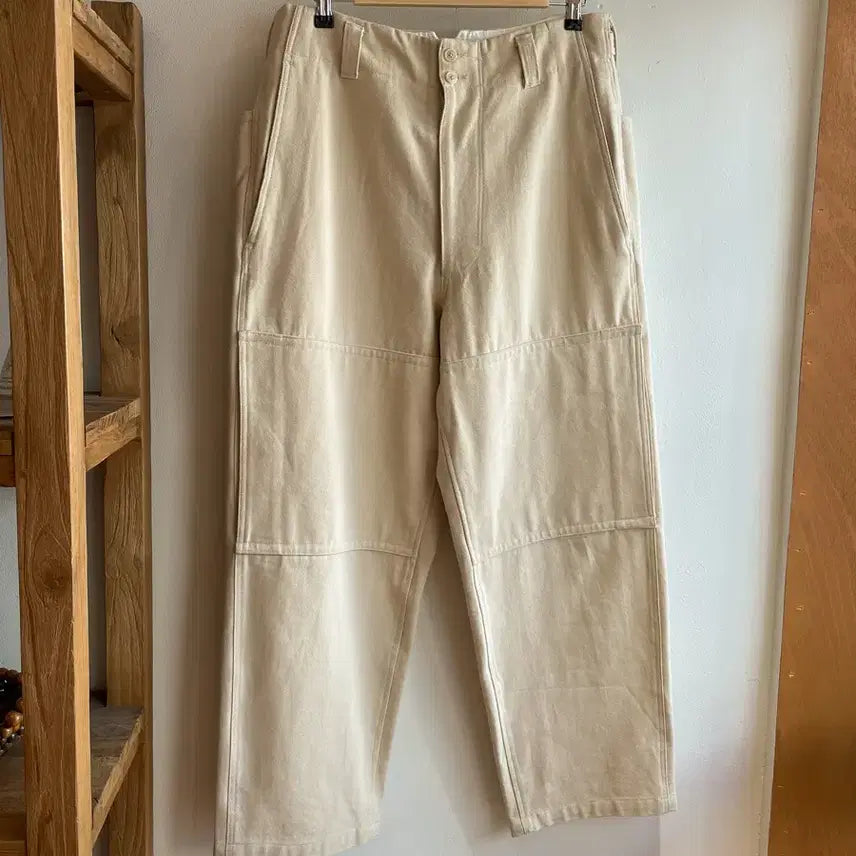 [BUNJANG] MAATEE &amp; SONS Double Knee Pants Ivory Cotton / 마티엔선즈 더블니 팬츠