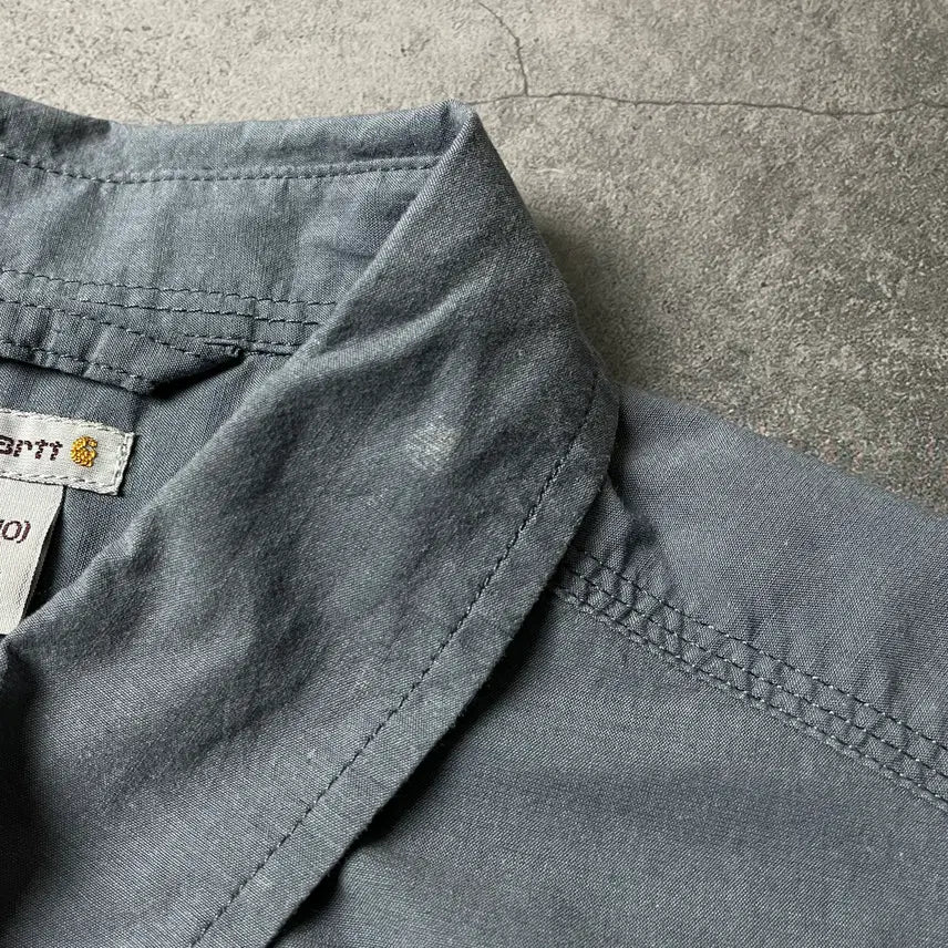 [BUNJANG] Carhartt Blue-Gray Flap Pocket Work Shirt A00939 / CARHARTT 칼하트 블루그레이 플랩포켓 워크셔츠 A00939