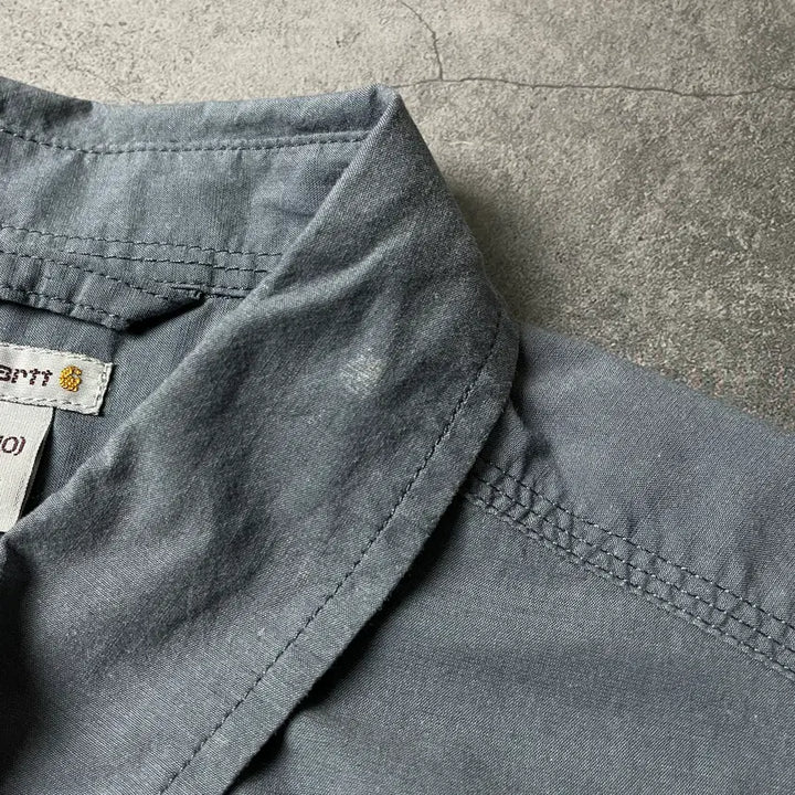 [BUNJANG] Carhartt Blue-Gray Flap Pocket Work Shirt A00939 / CARHARTT 칼하트 블루그레이 플랩포켓 워크셔츠 A00939