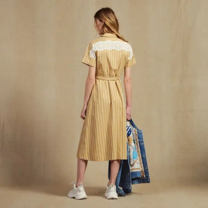[BUNJANG] SANDRO Striped Shirt Dress / 새상품 SANDRO 산드로 스트라이프 셔츠 원피스 34