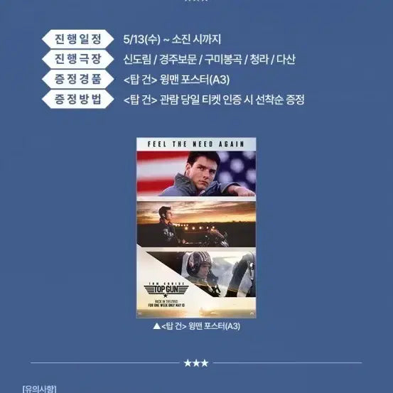 [BUNJANG] Top Gun Wingman Poster (A3) / 씨네큐 탑건 윙맨 포스터 (A3) 팝니다