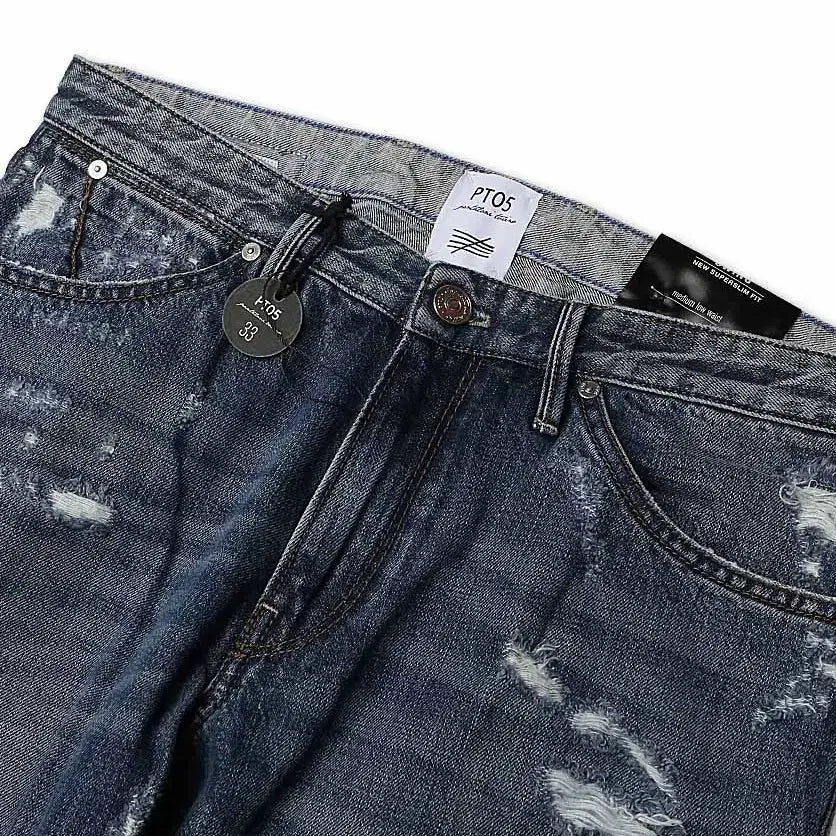 [BUNJANG] PT05 Destroyed Swing New Superslim Fit Denim Pants / 피티제로친퀘 [PT05] 디스트로이드 스윙 뉴 슬림핏 데님
