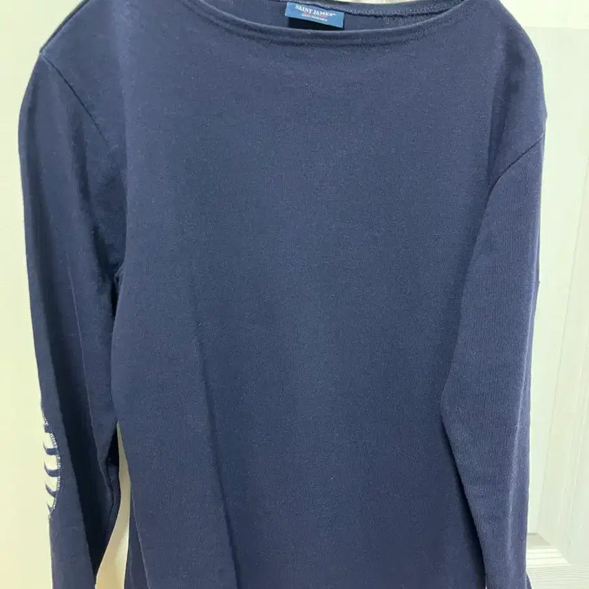 [BUNJANG] Saint James Navy Elbow Patch Long Sleeve T-Shirt / 세인트제임스 네이비 엘보 패치 긴팔 티셔츠