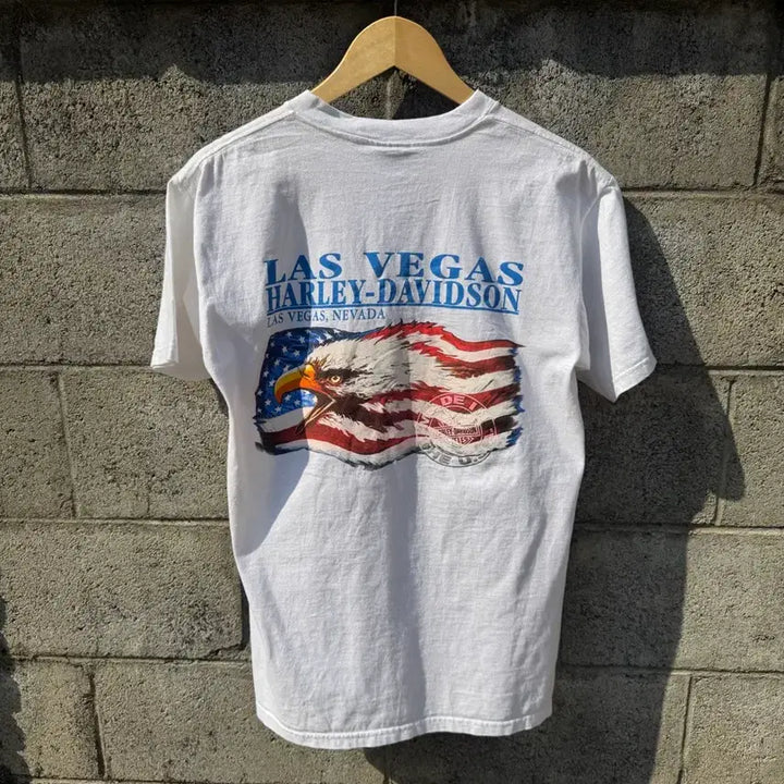 [BUNJANG] 2001 Harley-Davidson Las Vegas Graphic T-Shirt / 00s 할리데이비슨 빈티지 라스베가스 프린팅 반팔 티셔츠 m