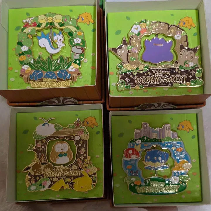 [BUNJANG] Pokemon Urban Forest Roulette Pin Badge Set (4 Types, Bundle Set) / 서울숲 포켓몬 팝업 어반 포레스트 룰렛 핀뱃지 4종 일괄