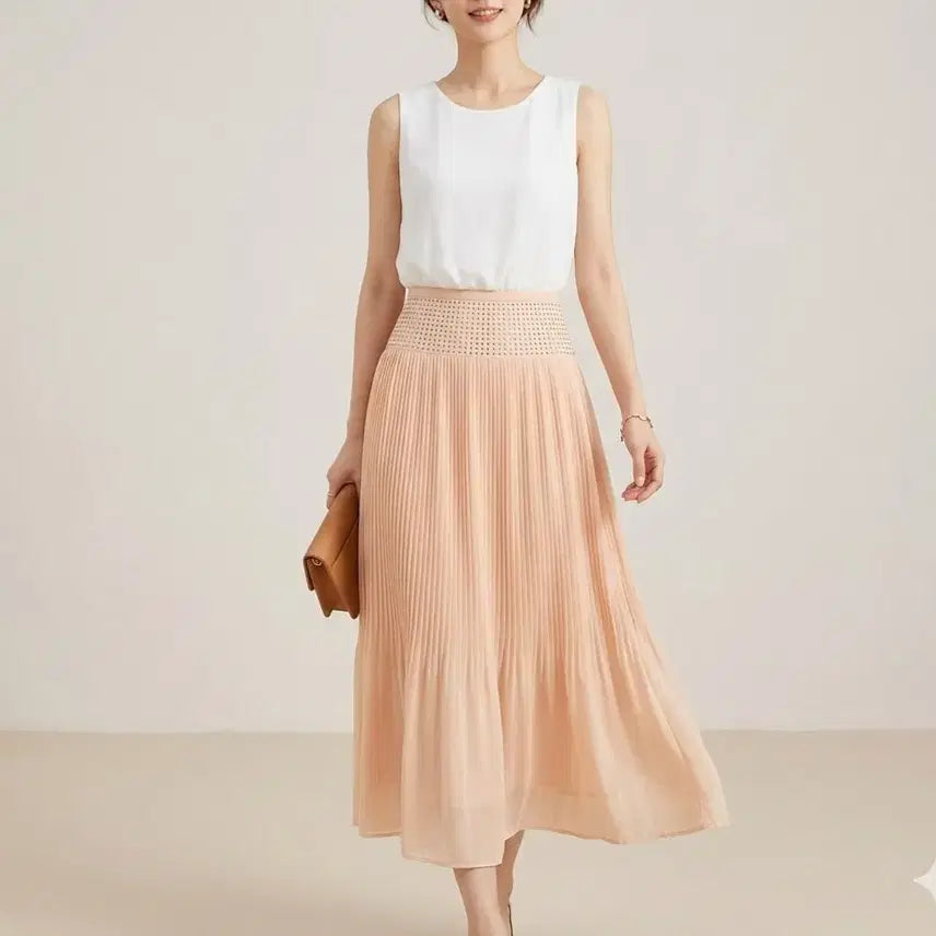 [BUNJANG] LeShop Sleeveless Pleated Long Dress / [55]르샵 민소매 플리츠 롱 원피스