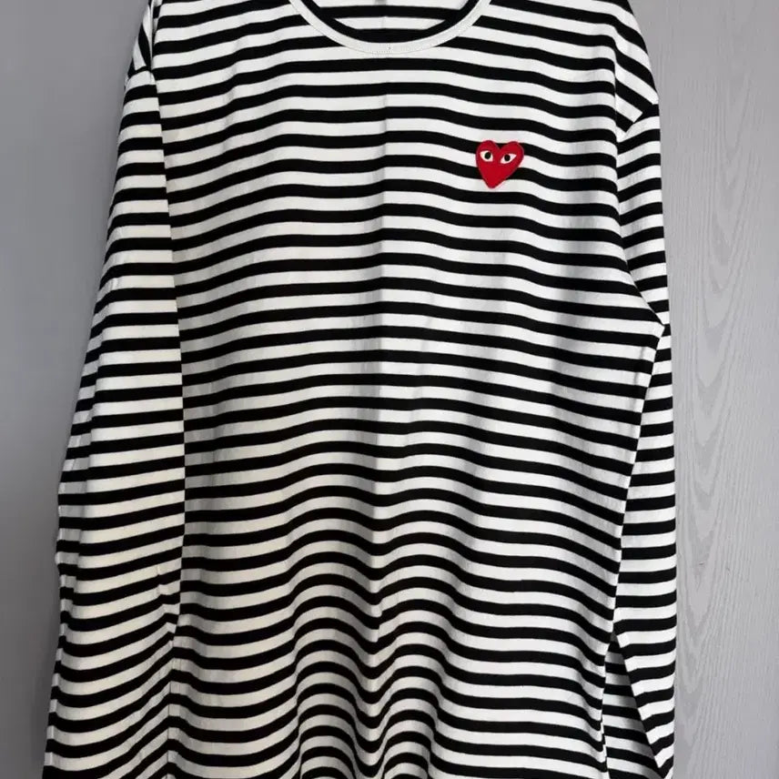 [BUNJANG] Comme des Garçons Play Striped Long Sleeve T-Shirt (Black/White) / 꼼데가르송 스트라이프 티셔츠