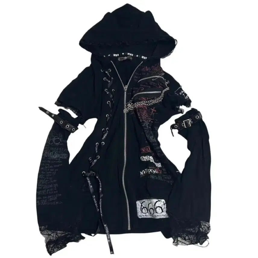 [BUNJANG] MADPUNK Nekomimi Hood Zip-Up / 매드펑크 네코미미 후드집업