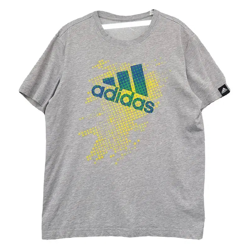 [BUNJANG] Adidas Printing Light Gray Short-Sleeve T-Shirt / 아디다스 프린팅 라이트 그레이 반팔티 095