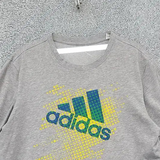 [BUNJANG] Adidas Printing Light Gray Short-Sleeve T-Shirt / 아디다스 프린팅 라이트 그레이 반팔티 095