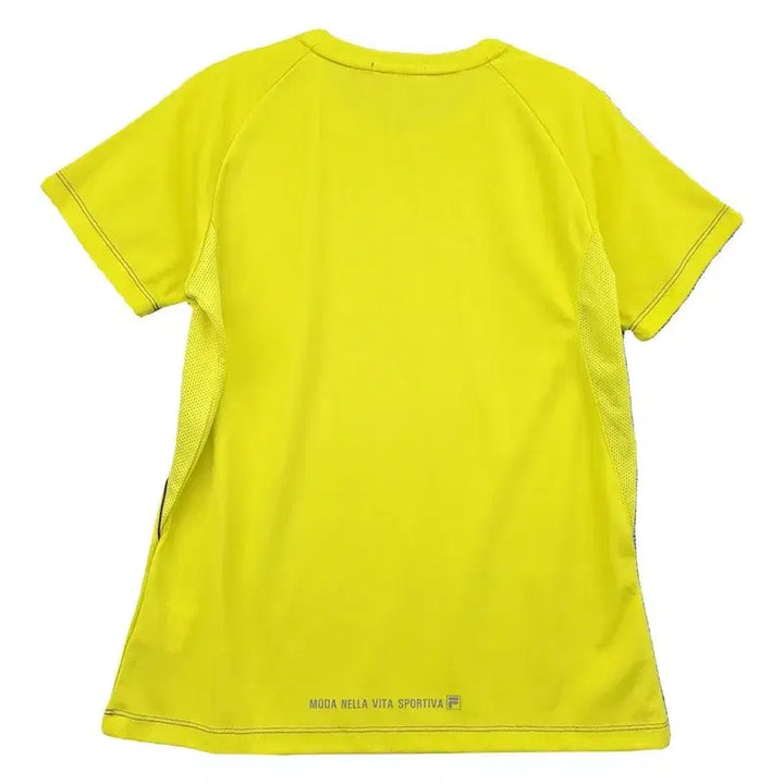 [BUNJANG] Fila Yellow Polyester Short Sleeve T-Shirt / 휠라 옐로우 트레이닝 반팔티 100