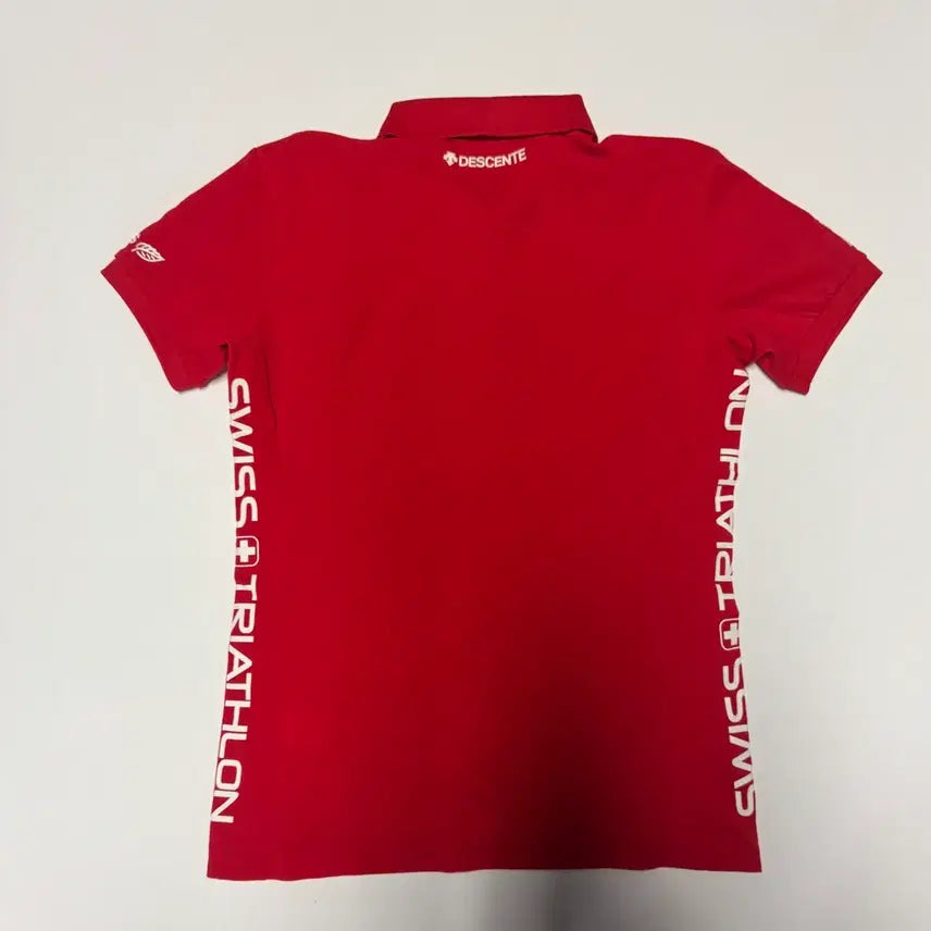 [BUNJANG] Descente Old School Swiss Triathlon Cooling Short Sleeve Polo T-Shirt / 데상트 올드스쿨 스위스 트라이애슬론 쿨링 폴로 반팔 티셔츠