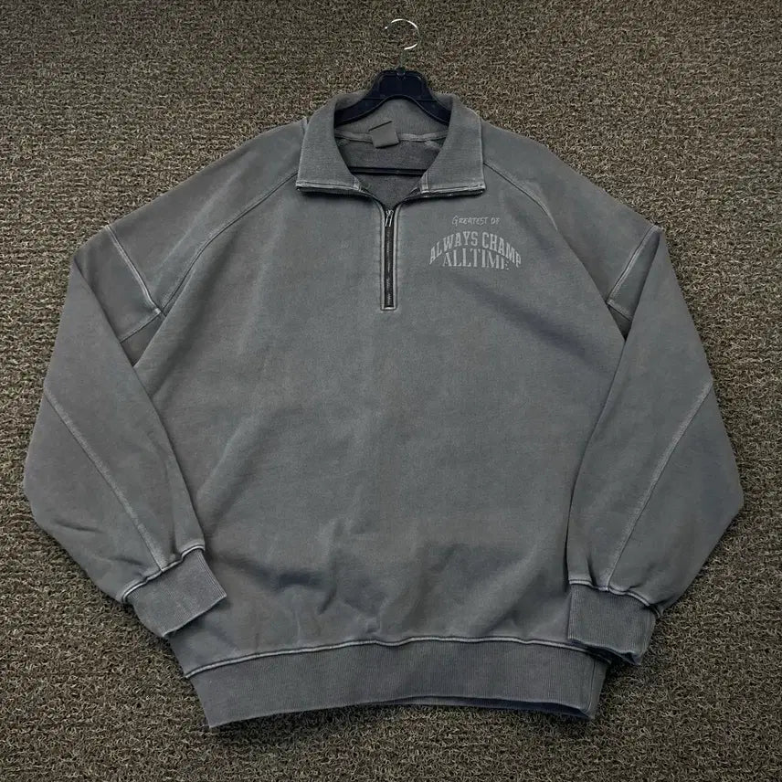 [BUNJANG] HDEX Charcoal Half-Zip Sweatshirt / 에이치덱스 차콜 반집업 맨투맨