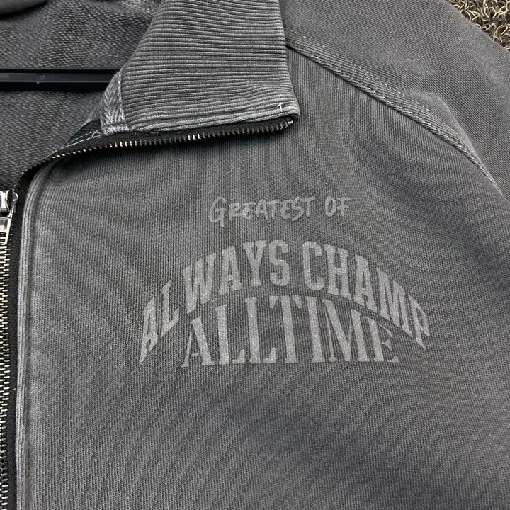 [BUNJANG] HDEX Charcoal Half-Zip Sweatshirt / 에이치덱스 차콜 반집업 맨투맨