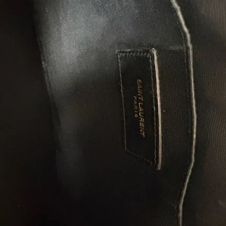 [BUNJANG] Saint Laurent Black Leather Quilted Clutch Bag / 생로랑 블랙 레더 클러치 백