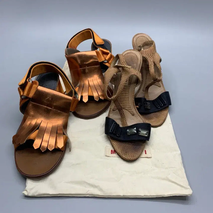[BUNJANG] Marni Heeled Sandals Set / 267001706 마르니 힐 샌들 세트 36,35사이즈