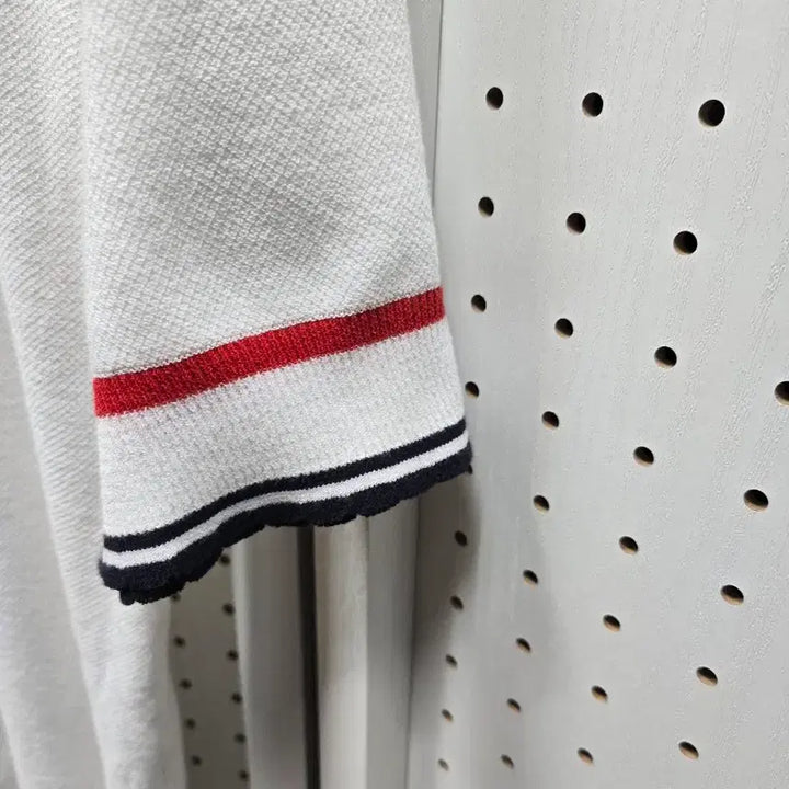 [BUNJANG] Beanpole White Color Block Short Sleeve Knit Top Size 90 / (1543)빈폴 화이트 배색 포인트 반팔 니트90