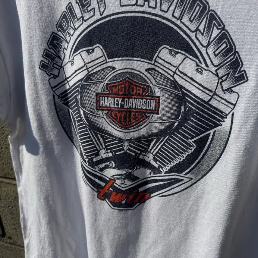 [BUNJANG] 2015 Harley-Davidson Vintage Printing Short Sleeve T-Shirt L / 2015 할리데이비슨 빈티지 프린팅 반팔 티셔츠 L