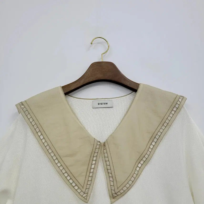 [BUNJANG] SYSTEM Collar Short Sleeve Knit 90 / SYSTEM 시스템 한섬 카라 반팔 니트/90/앨리스/1248
