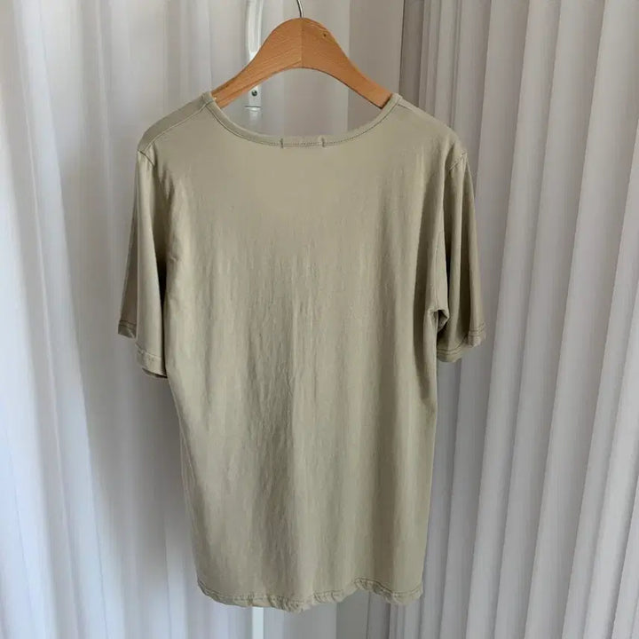 [BUNJANG] Washed Cotton U-Neck Short-Sleeve T-Shirt / 워싱 코튼 얇은 면 유넥 반팔 티셔츠