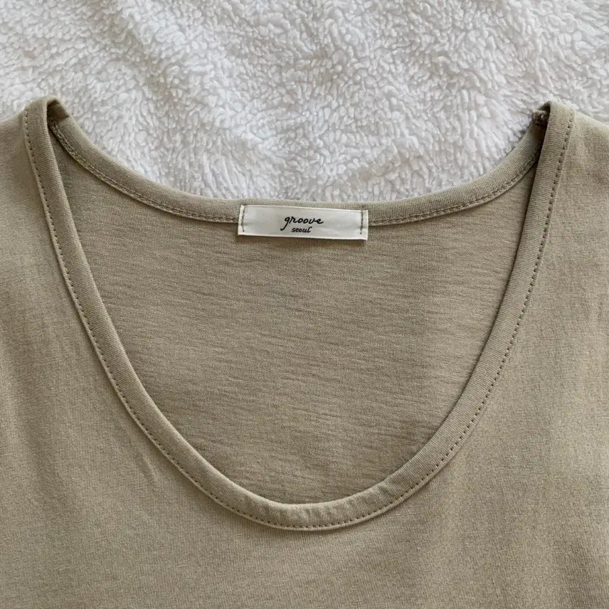 [BUNJANG] Washed Cotton U-Neck Short-Sleeve T-Shirt / 워싱 코튼 얇은 면 유넥 반팔 티셔츠