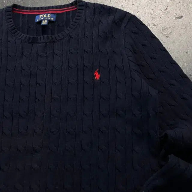 [BUNJANG] Polo Ralph Lauren 90s Cable Knit Sweater / 95 폴로 랄프로렌 신형 꽈배기 니트