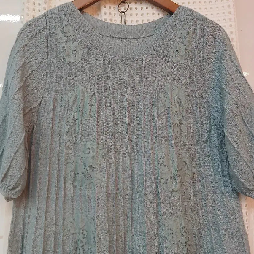 [BUNJANG] Max Mara Cartise Lace Short Sleeve Top / 막스 까르띠지오  레이스 장식 반팔  L