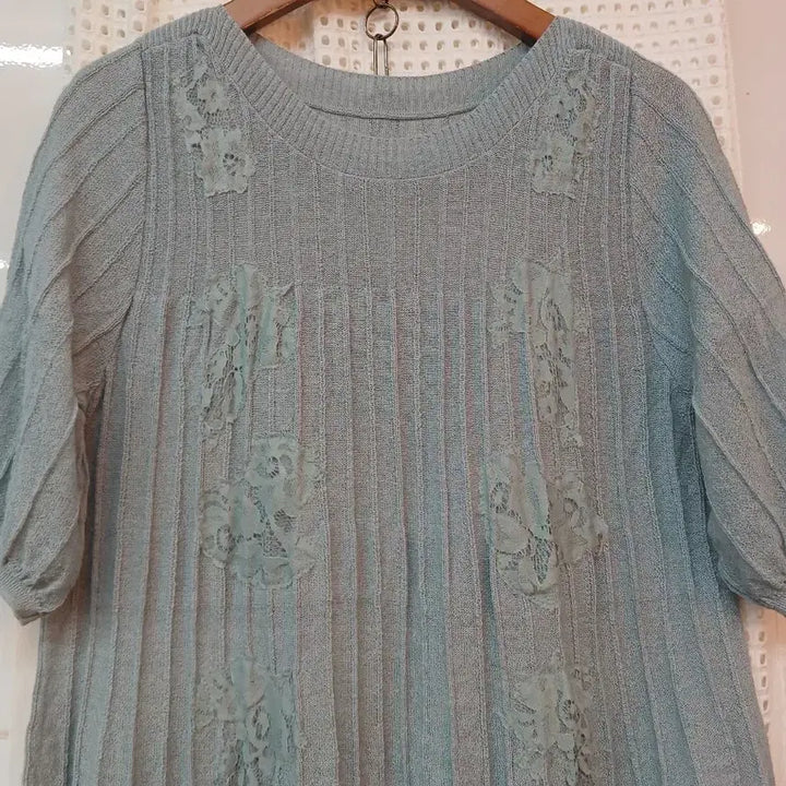 [BUNJANG] Max Mara Cartise Lace Short Sleeve Top / 막스 까르띠지오  레이스 장식 반팔  L