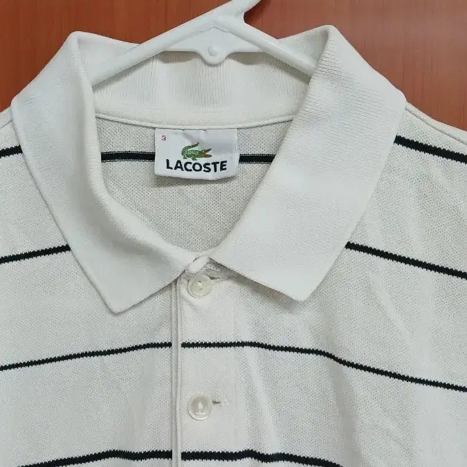 [BUNJANG] Lacoste Striped Short Sleeve Polo Shirt / 라코스테 스트라이프 반팔 폴로티셔츠