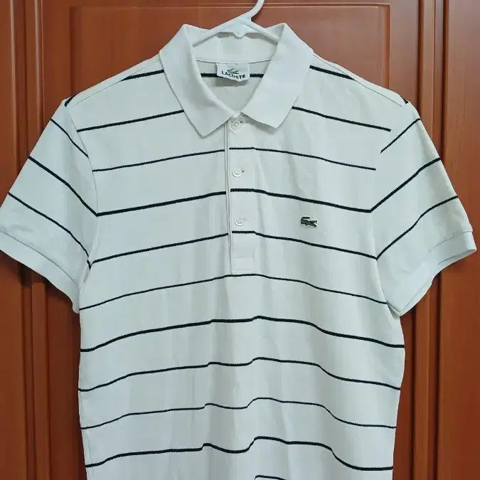 [BUNJANG] Lacoste Striped Short Sleeve Polo Shirt / 라코스테 스트라이프 반팔 폴로티셔츠
