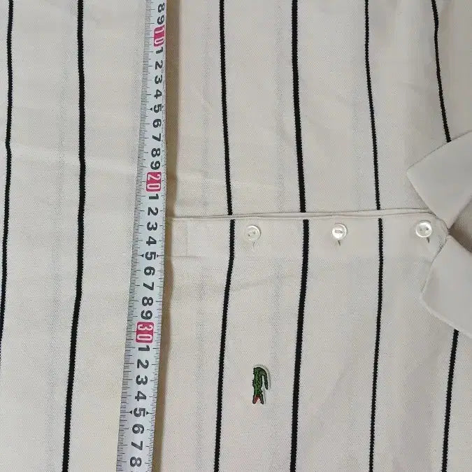 [BUNJANG] Lacoste Striped Short Sleeve Polo Shirt / 라코스테 스트라이프 반팔 폴로티셔츠