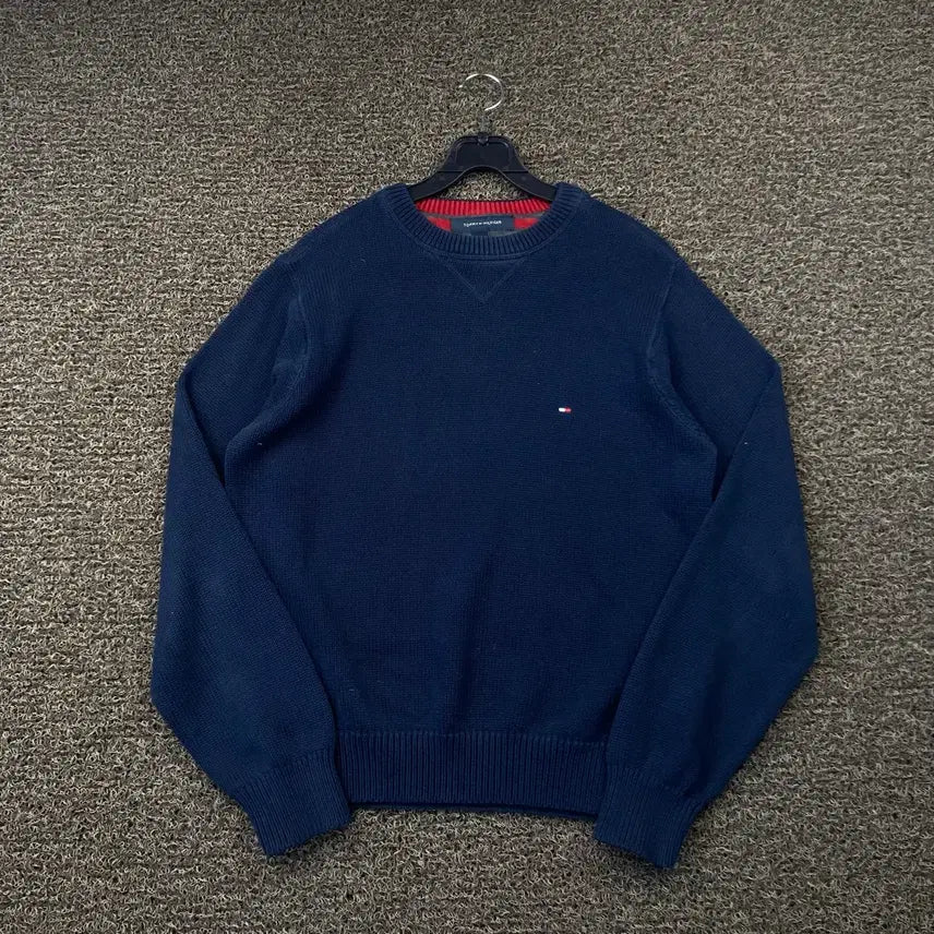 [BUNJANG] Tommy Hilfiger Navy Knit Sweater / 타미힐피거 네이비 니트
