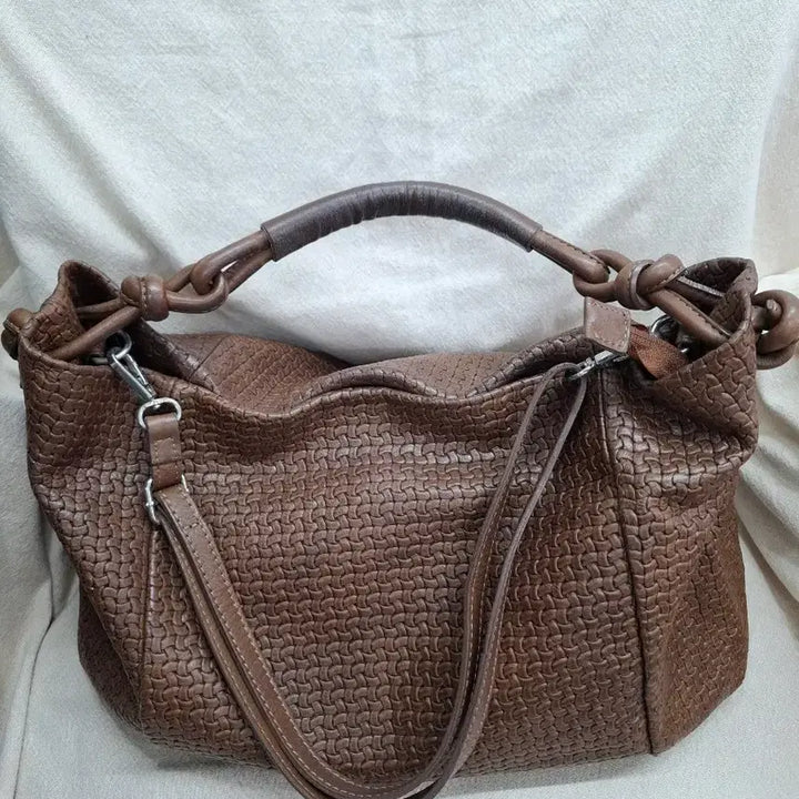 [BUNJANG] Pelleteria Veneta Leather Woven Shoulder Bag / Pelleteria Veneta 가죽 위빙 브라운백