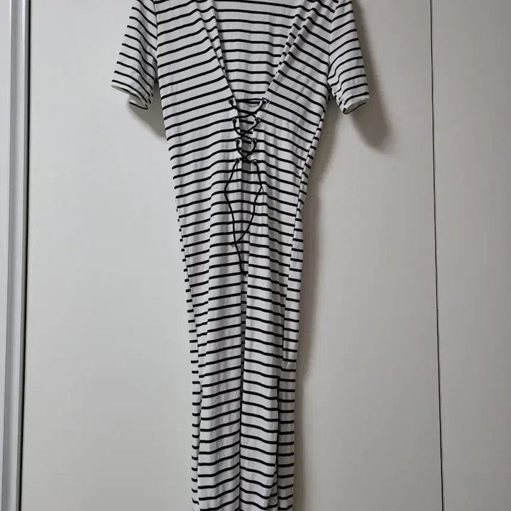 [BUNJANG] Stripe Strap Long Dress / 스트라이프 끈 롱 원피스