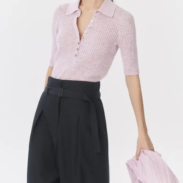 [BUNJANG] LATT by LATT Ribbed Collar Knit Top / 한섬 26ss신상 래트 래트바이티 latt 리브드 칼라 니트탑 90