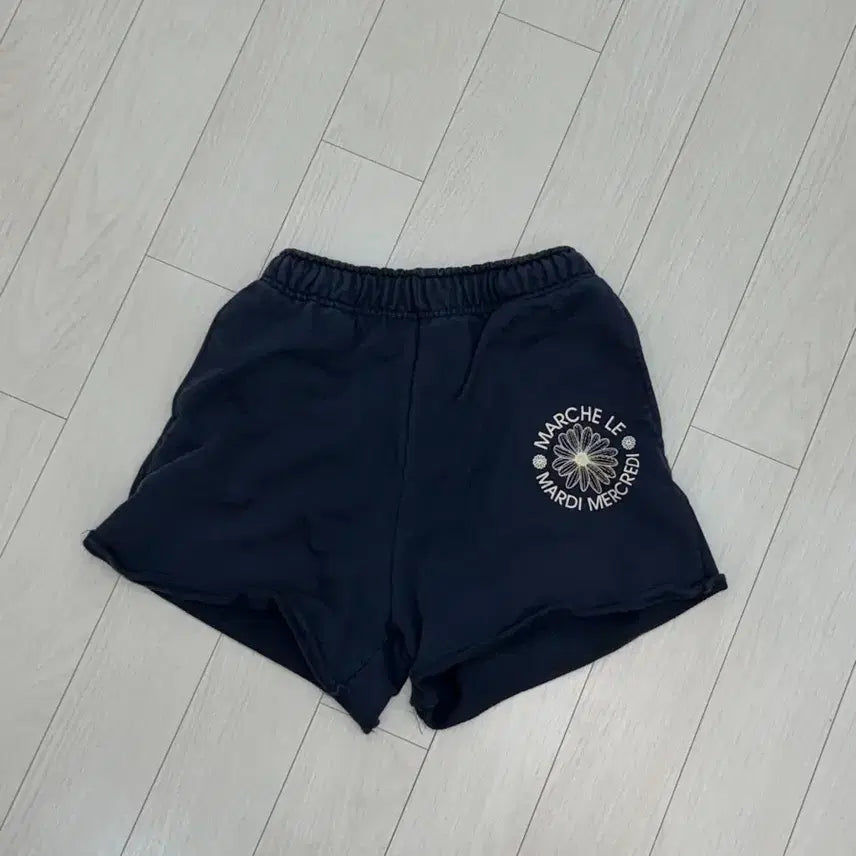 [BUNJANG] Mardi Mercredi Flower Logo Cotton Training Shorts Navy / 마르디메르크디 쇼츠 반바지 트레이닝 네이비