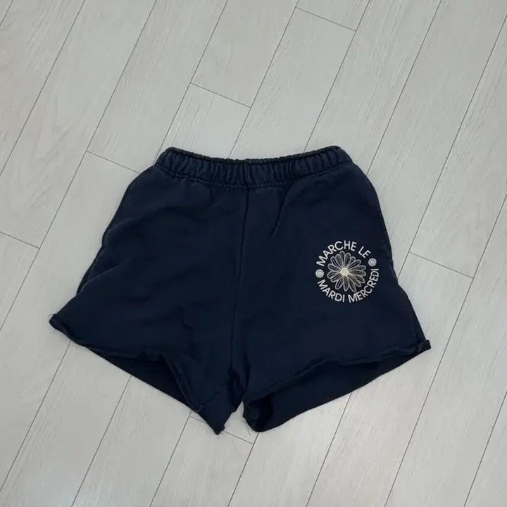 [BUNJANG] Mardi Mercredi Flower Logo Cotton Training Shorts Navy / 마르디메르크디 쇼츠 반바지 트레이닝 네이비