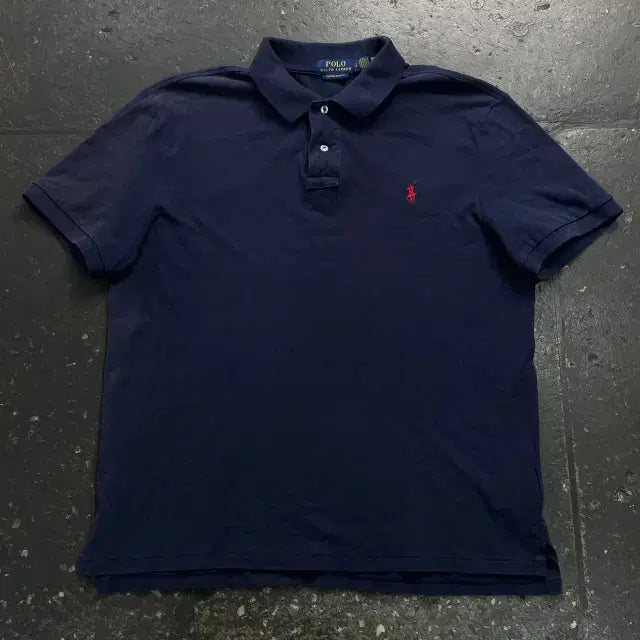 [BUNJANG] Polo Ralph Lauren New Navy Polo Shirt / 100 폴로 랄프로렌 신형 네이비 카라티